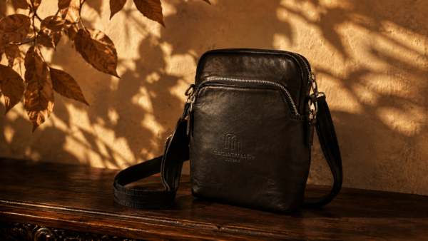 Black Leather Unisex Sling Bag – Everyday Crossbody