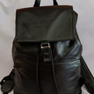 Black Leather Backpack – Classic Laptop Bag
